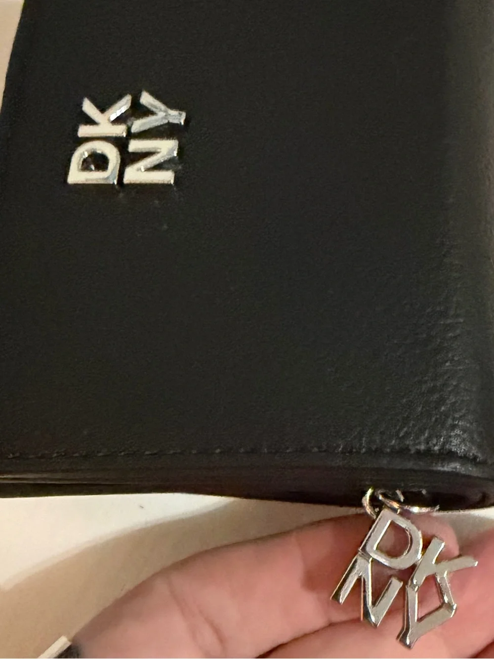 DKNY small compact black leather wallet